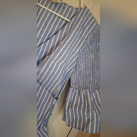 Label Striped Wrap Ruffle Womens Minidress Sz 4 Crusie Formal Summer Church - Picture 6 of 10